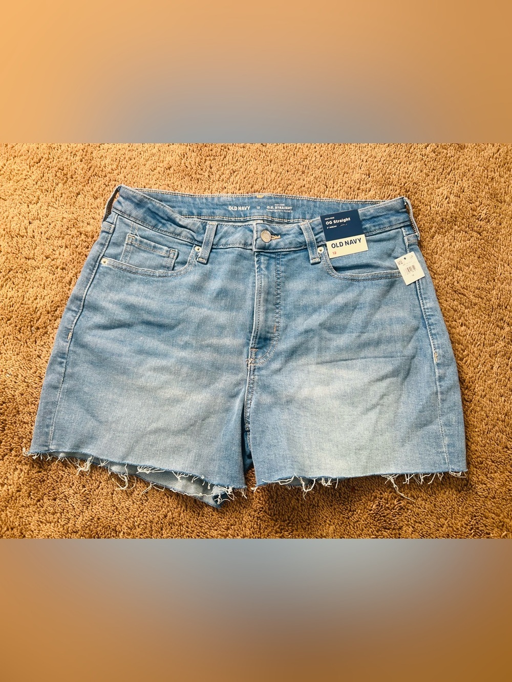 Old Navy Light Blue High-Rise Straight Denim Shorts